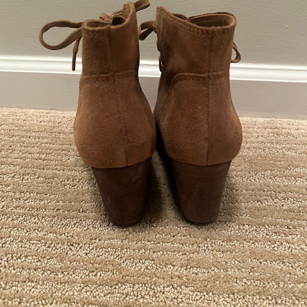 Lucky Brand Brown Suede Wedge Ankle Booties - Picture 4 of 6
